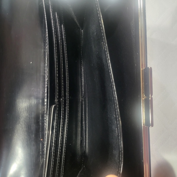 Yves Saint Laurent Black Smooth Leather Paris Long Wallet - Picture 6 of 11